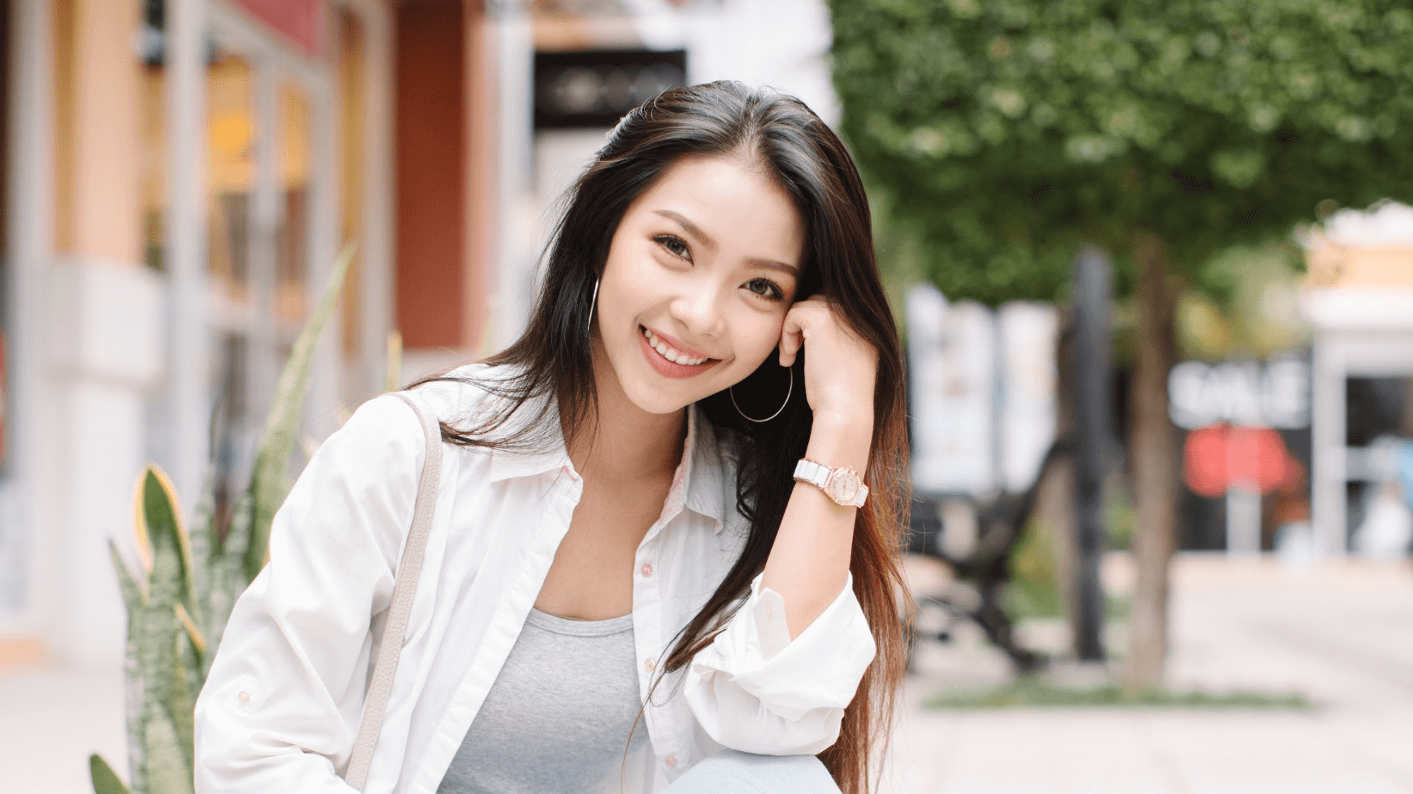 woman smiling